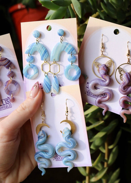 Polymer Clay Faux Agate Earrings