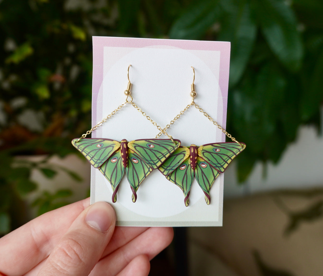 Medium Spanish Moon Moth Earrings