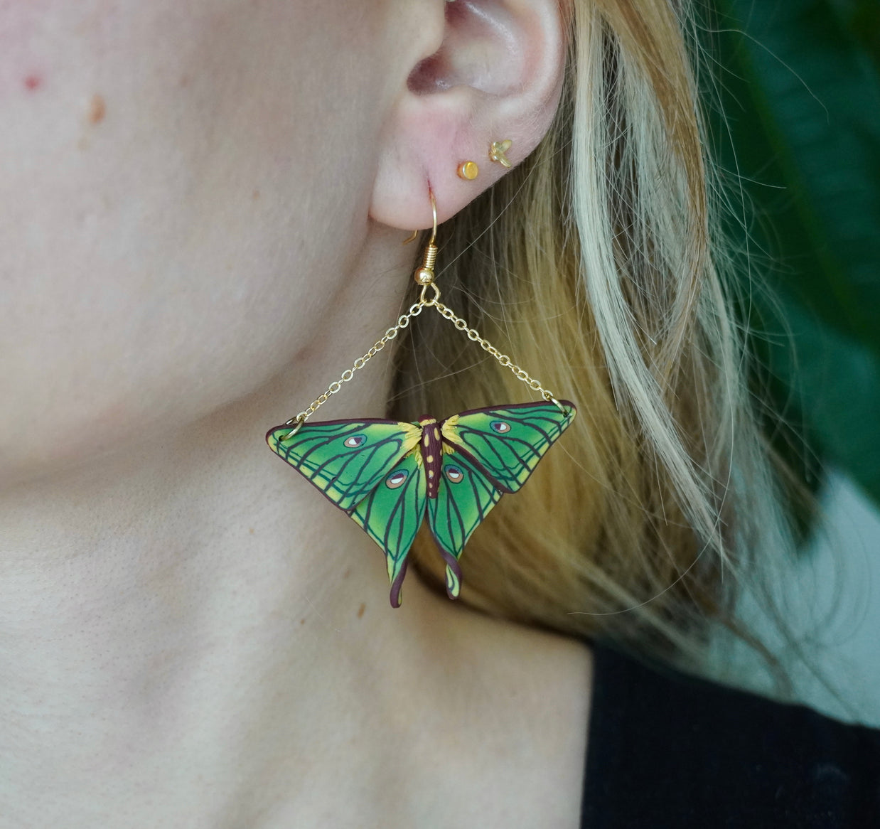 Medium Spanish Moon Moth Earrings