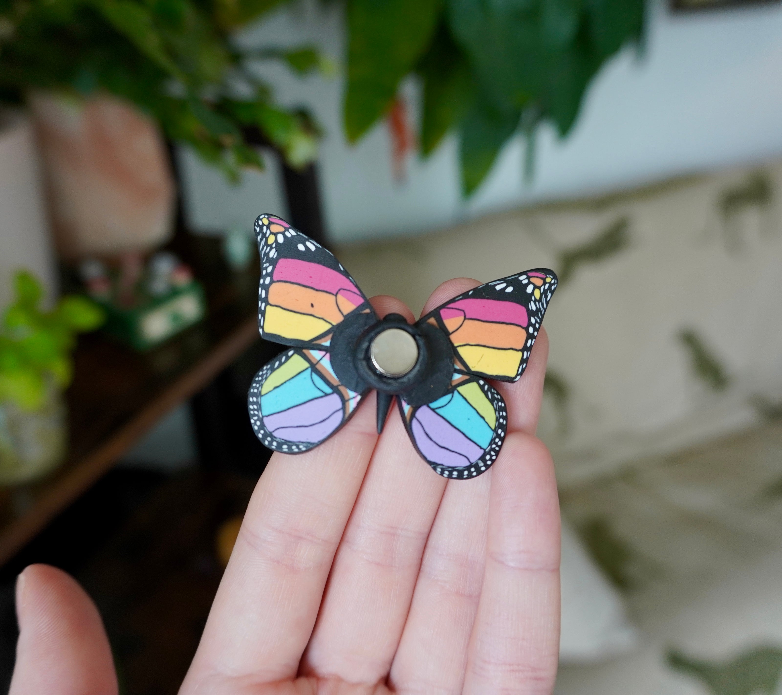 Large Pride Flag Butterfly Magnet