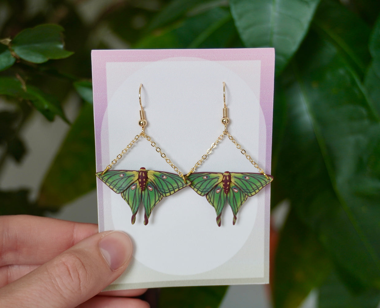 Small Spanish Moon Moth Earrings