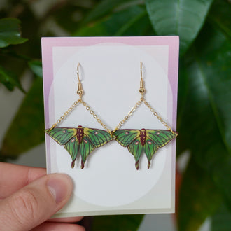 Small Spanish Moon Moth Earrings