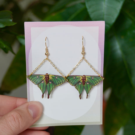 Small Spanish Moon Moth Earrings