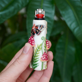 Cecropia Moth & Fly Agaric Bic Lighter Case - One Of A Kind