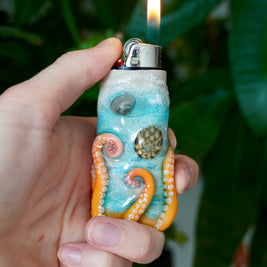 Beach Day Octopus Bic Lighter Case - One Of A Kind