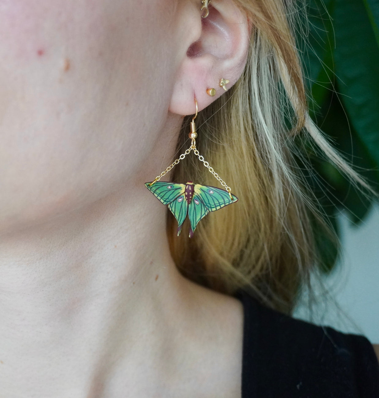 Small Spanish Moon Moth Earrings