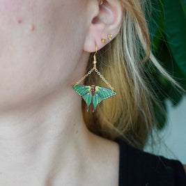 Small Spanish Moon Moth Earrings
