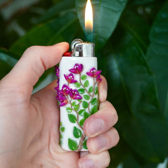 Bougainvillea Bic Lighter Case - One Of A Kind