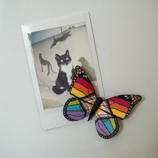 Large Pride Flag Butterfly Magnet