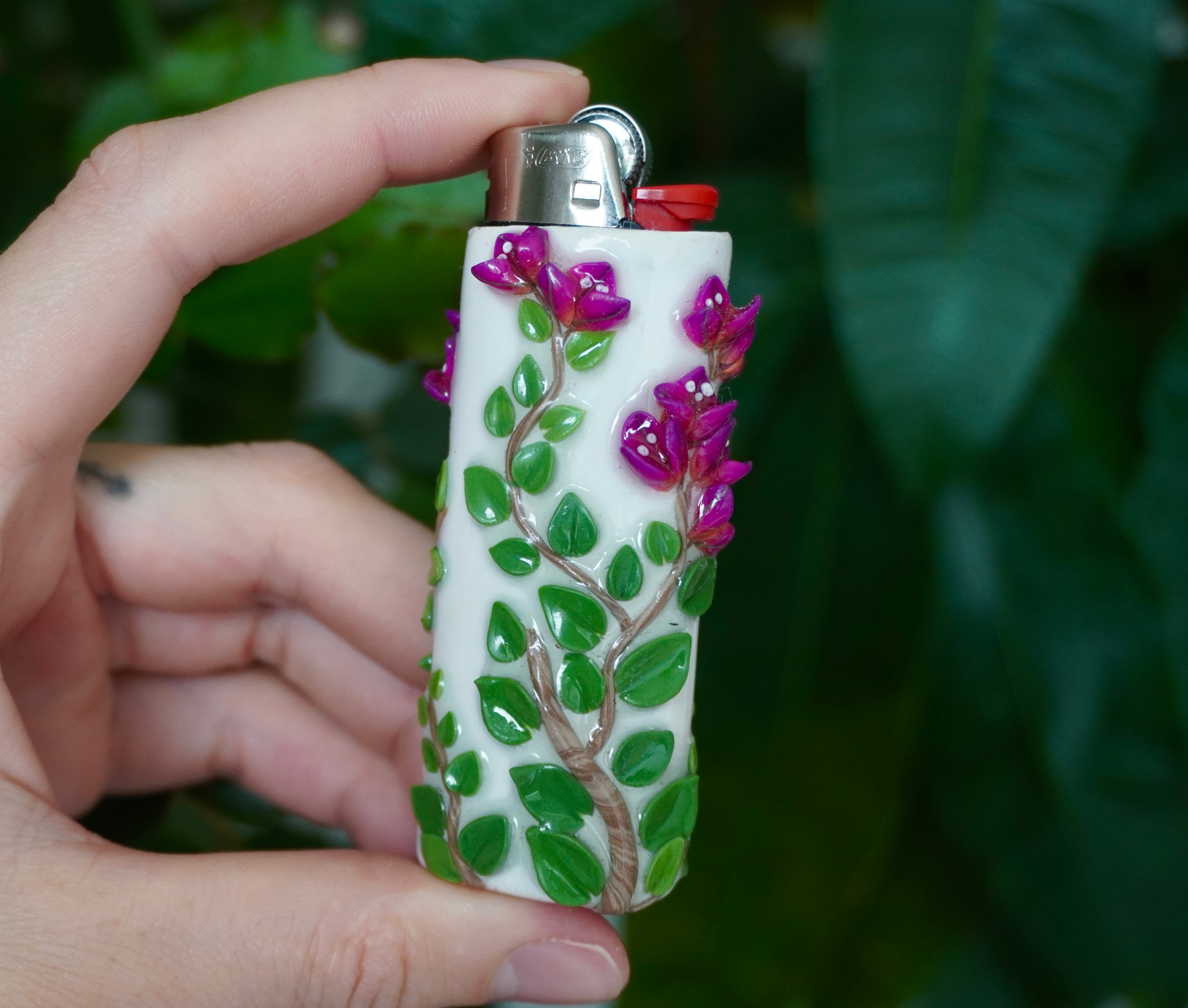 Bougainvillea Bic Lighter Case - One Of A Kind