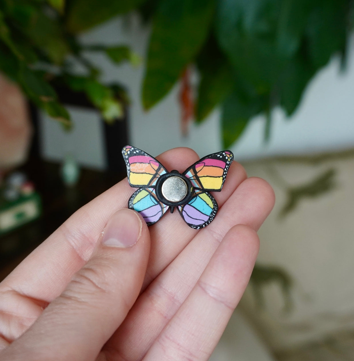 Small Pride Flag Butterfly Magnet