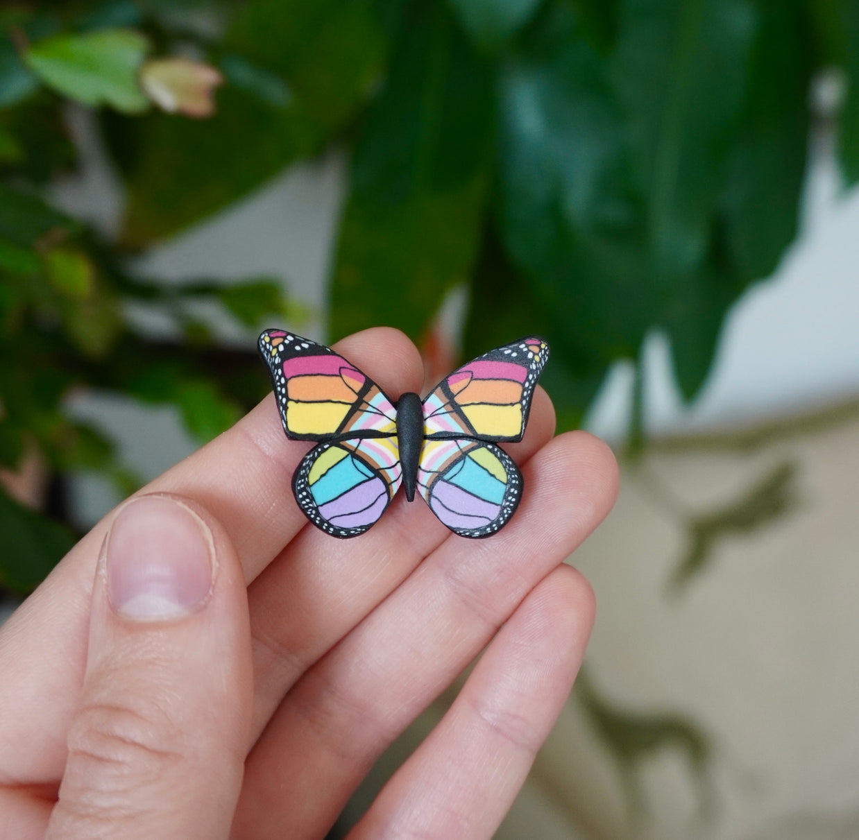 Small Pride Flag Butterfly Magnet
