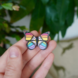 Small Pride Flag Butterfly Magnet
